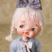 Авторская миниатюрная кукла 9см, для кукольного домика