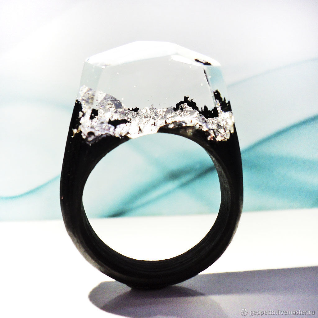Wooden Ring Silver Mountains On Livemaster With Rings Handmade Livemaster Wooden Ring Silver Mountains