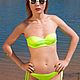 Traje de baño separado bandeau bikini verde claro. Swimwear. Katorina Rukodelnica HandMadeButik. Ярмарка Мастеров.  Фото №4
