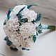 Букет невесты в бело- бирюзовом цвете, Свадебные букеты, Москва,  Фото №1