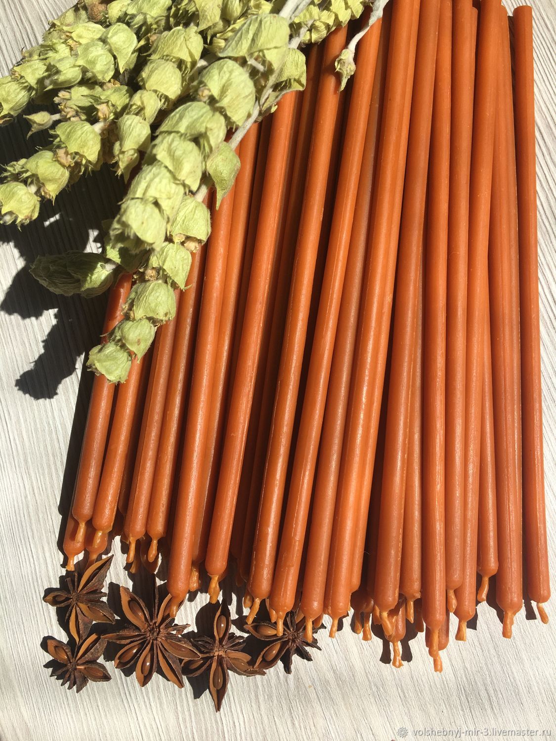 Оранжевые восковые свечи 100 мин купить в интернет-магазине Ярмарка ...