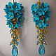 Earrings clusters with blue colors from polymeric clay. Earrings. Marlen. My Livemaster. Фото №6