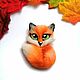 Заказать Брошь Лиса из шерсти. Валяние с любовью (lovely-felting). Ярмарка Мастеров. . Брошь-булавка Фото №3