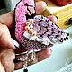 Flamingo Pink Brooch on a Bead Pin handmade. Brooches. Koler-art handpainted wear. Online shopping on My Livemaster.  Фото №2