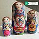 Матренушка с двойняшками. Матрешки. Ирина Старкина. Интернет-магазин Ярмарка Мастеров.  Фото №2