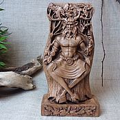 Baba Yaga. Statuette of wood. Folk doll