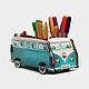 Desktop organizer VW Camper (blue). Pencil holders. BadLab. Online shopping on My Livemaster.  Фото №2