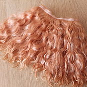 Материалы для творчества handmade. Livemaster - original item Mohair tress (peach) (Hair for dolls). Handmade.