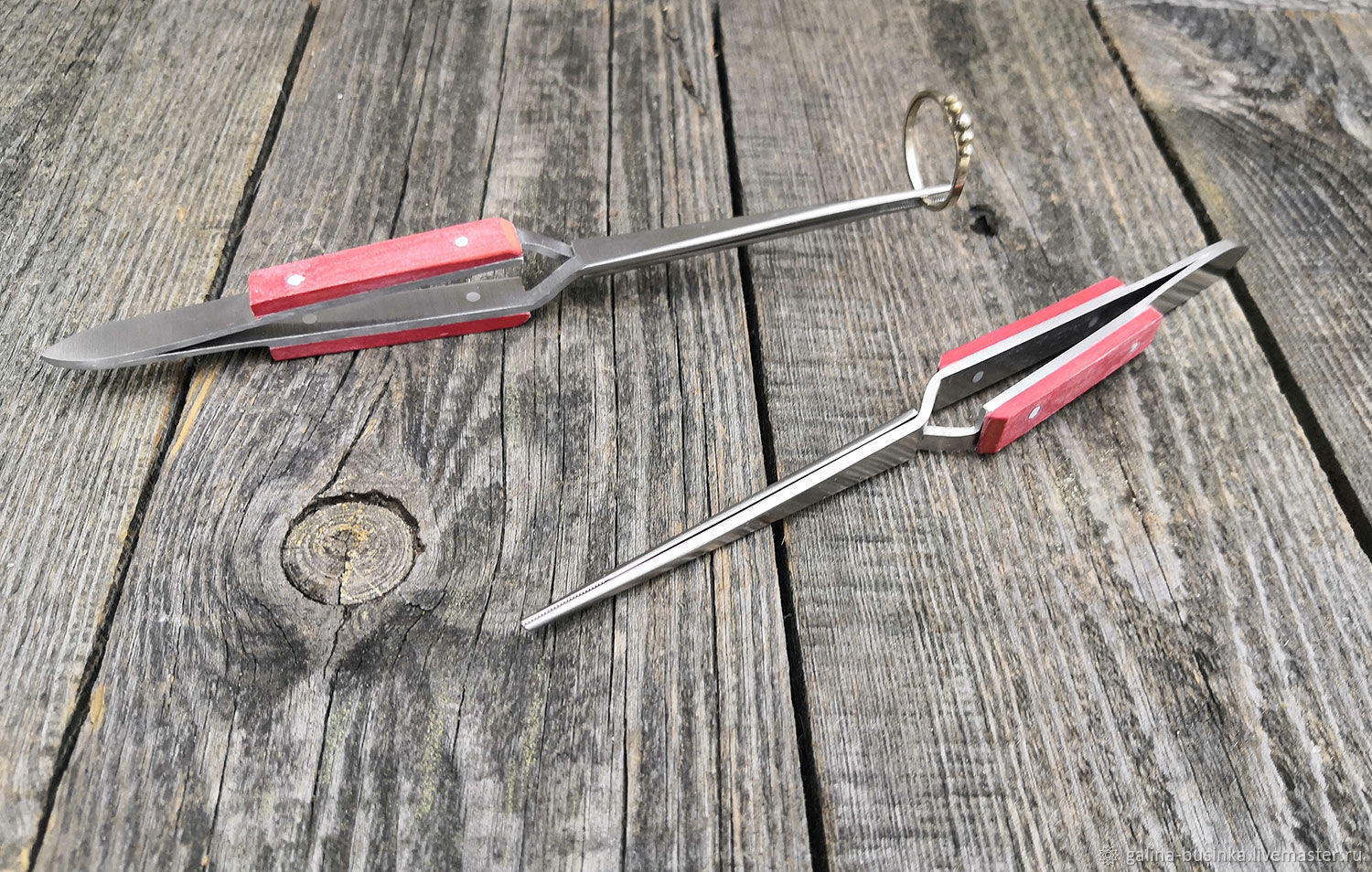 Пинцет для пайки (Самозажимной , прямой с деревянными накладками) в ...