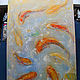 Oil painting 'Nine Koi carp', 80-60 cm. Pictures. Zhanne Shepetova. My Livemaster. Фото №5