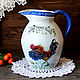 Large jug ceramic ' Summer in the country '. Pitchers. painting and decoupage from Marina (sovaj). My Livemaster. Фото №4