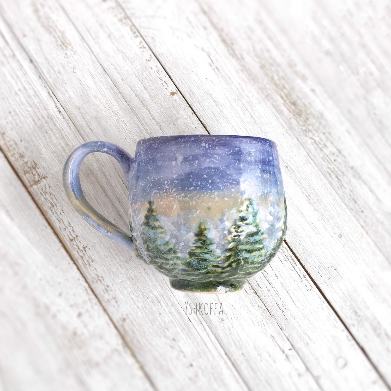 кружка зимний лес