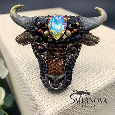 Украшения ручной работы. Ярмарка Мастеров - ручная работа Брошь Телец. Handmade.