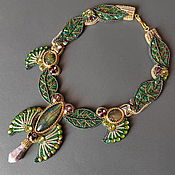 Byzantine earrings with pendants, antique earrings with gemstones