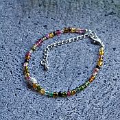 Украшения handmade. Livemaster - original item Delicate multi-colored tourmaline bracelet. Handmade.