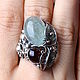 buy silver ring, silver, natural gemstones, garner, aquamarine