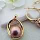 Серьги и кулон с ярким жемчугом "Gold dreem". Серьги классические. La♡Pearla. Украшения с жемчугом.. Ярмарка Мастеров.  Фото №4