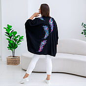 Одежда handmade. Livemaster - original item Blouse with embroidery Peacock feathers blue. Handmade.