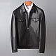 Men's outerwear: genuine leather jacket, black color, Mens outerwear, St. Petersburg,  Фото №1