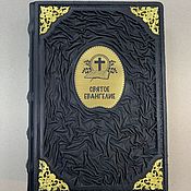 Сувениры и подарки handmade. Livemaster - original item The Holy Gospel in 4 languages (gift leather book). Handmade.