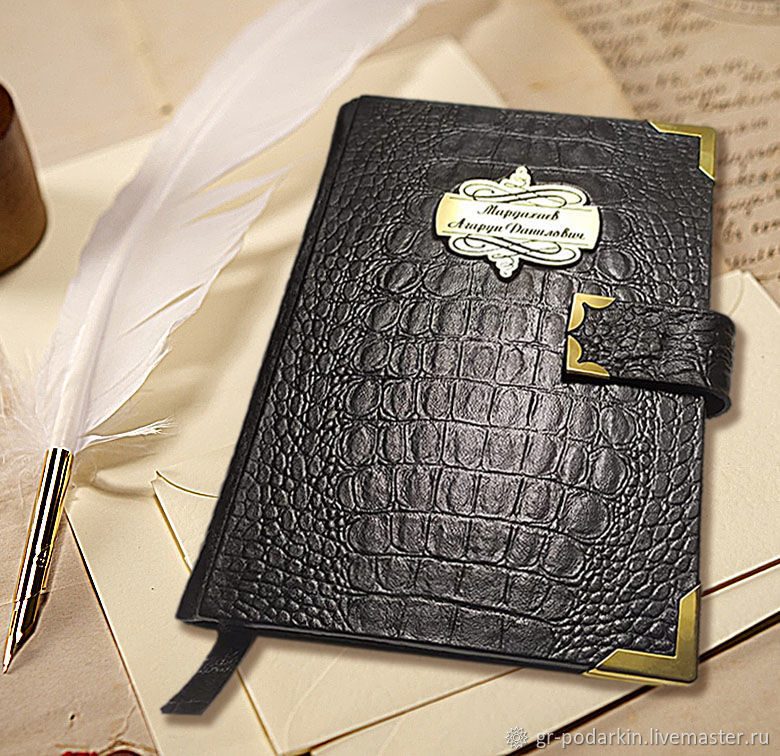 Personalized leather diary with engraving to order. Diary logo, Diaries, Essentuki,  Фото №1