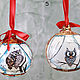 Order Christmas ball porcelain 'Owls'. KASTdecor. Livemaster. . Christmas decorations Фото №3