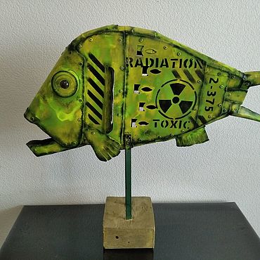Скульптура из металла FUKUSHIMA FISH. . Апсайкл и ресайкл ручной работы - Ярмарка Мастеров Апсайкл и ресайкл ручной работы. Ярмарка Мастеров - ручная работа Скульптура из металла FUKUSHIMA FISH. Handmade.
