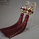 Серьги кисти бордовые "Garnet and gold". Серьги-кисти. Птицына Маргарита. Ярмарка Мастеров.  Фото №4