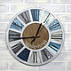 Large wall clock' in blue-gray-blue scale ' 40 cm, Watch, Kazan,  Фото №1