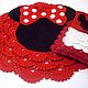 Order Gift baby kit knitted Minnie mouse pad basket pillow. knitted handmade rugs (kovrik-makrame). Livemaster. . Pillow Фото №3