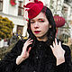 Шляпка с вуалью Вишня. Шляпы. NovozhilovaHats. Ярмарка Мастеров.  Фото №4