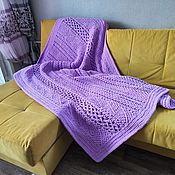 Для дома и интерьера handmade. Livemaster - original item Knitted plush plaid of large knitting. Handmade.