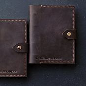 Канцелярские товары handmade. Livemaster - original item Mens leather notebook on the rings pockets hand-sewn seam. Handmade.