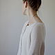 Jacket white knitted 'Ecru' soft wool with cotton, Cardigans, Saratov,  Фото №1