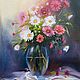  Картина натюрморт с цветами в стеклянной вазе, Картины, Бердск,  Фото №1