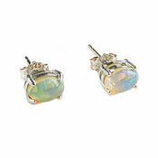 Украшения handmade. Livemaster - original item Opal earrings in silver, earrings with opals, earrings with natural opal. Handmade.
