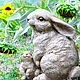 Zaychiha with rabbit figurine, concrete Provence garden decor. Figurines. Decor concrete Azov Garden. Online shopping on My Livemaster.  Фото №2