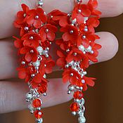Украшения handmade. Livemaster - original item Earrings with red colors. Handmade.