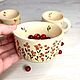  Набор для чаепития малый Клюковка. Кукольная посуда. Oli_toys. Интернет-магазин Ярмарка Мастеров.  Фото №2