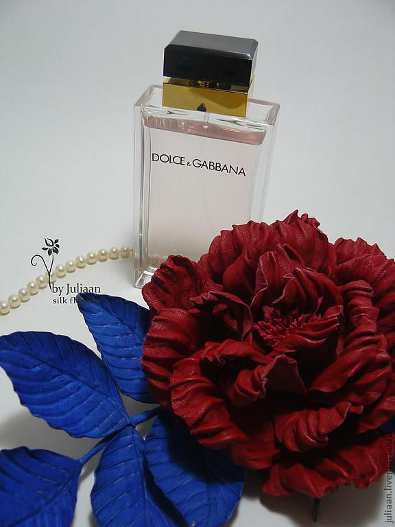 Броши ручной работы. Цветы из кожи. Роза