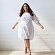 Хлопковое платье с шитьем. Платья. Модный плюс-сайз (plussize-shop). Интернет-магазин Ярмарка Мастеров.  Фото №2