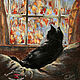 Painting drawing pastel cat cat animals IN CAPTIVITY, Pictures, Moscow,  Фото №1