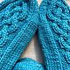 Варежки вязаные шерстяные «Бирюзовые». Варежки. Лена Коробова (lazylazyknits). Интернет-магазин Ярмарка Мастеров.  Фото №2