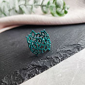 Украшения handmade. Livemaster - original item Emerald green ring, lace ring frivolite. Handmade.