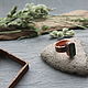 Кольцо Медное С Морским Стеклом. Кольца. NadyaBriJewelry. Ярмарка Мастеров.  Фото №4