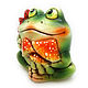 Order Ceramic figurine 'Frog with fly agarics'. aboka. Livemaster. . Figurines Фото №3