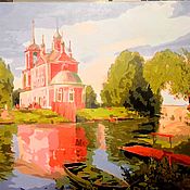 Картины и панно handmade. Livemaster - original item Paintings: temple on the pond. Handmade.