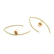 Украшения handmade. Livemaster - original item Gold Pearl Earrings, Long Dangling Pearl Earrings. Handmade.
