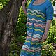 dress knitted . Handmade. turquoise. Dresses. DominikaSamara. My Livemaster. Фото №5