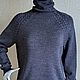 Свитер "Мокрый асфальт" 100% меринос. Свитеры. Вера / Kirshvery_knit (kirshvery) (kirshvery). Ярмарка Мастеров.  Фото №4